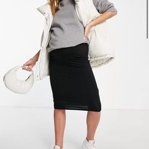 ASOS DESIGN Maternity jersey pencil midi skirt in black